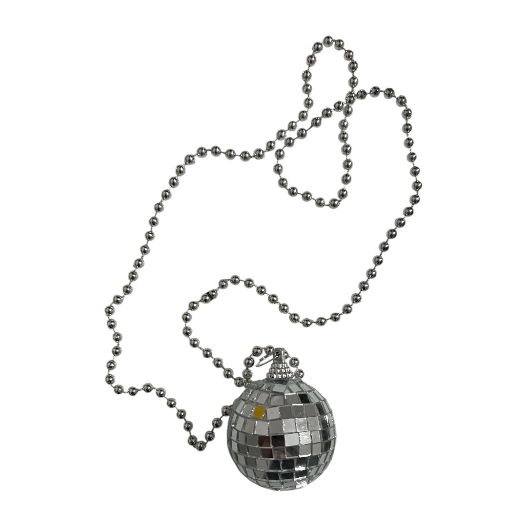 12 Collar Bola Disco Plata