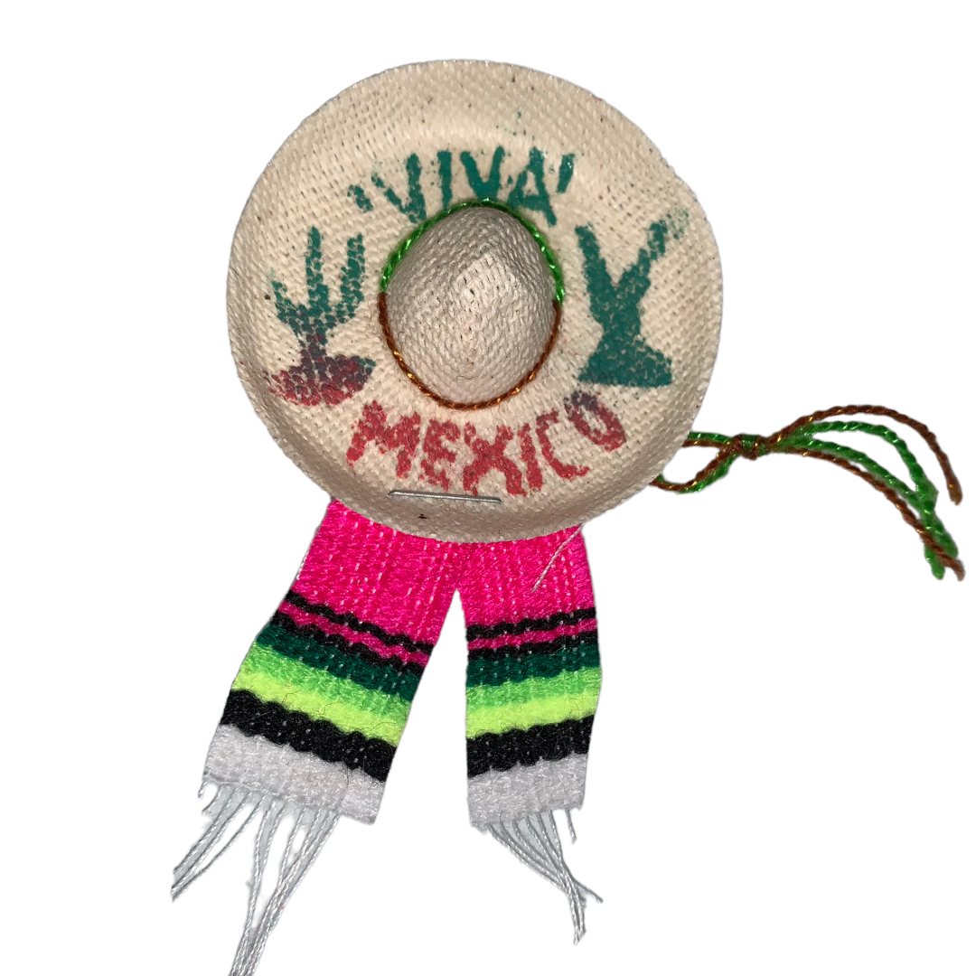 12 Sombrero Mini 5cm Con Sarape