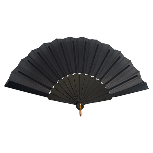 12 Abanico Negro Plastico