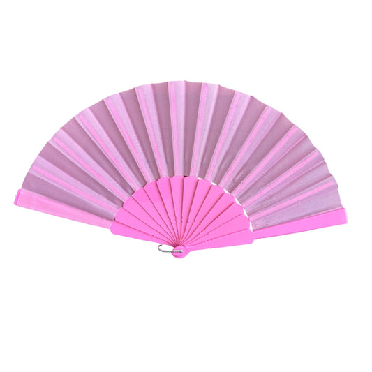 12 Abanico Rosa Plastico