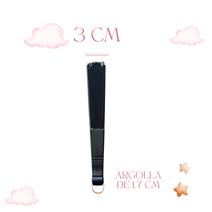12 Abanico Negro Plastico