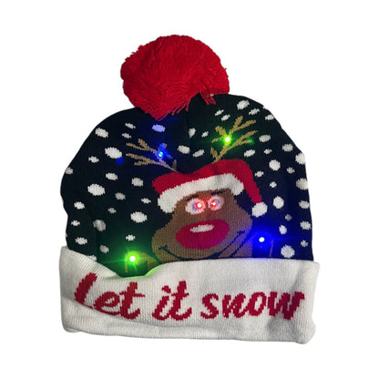 3 Gorro Navidad Con Luz