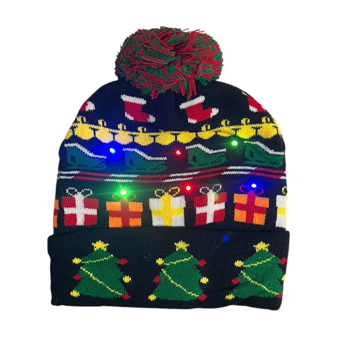 3 Gorro Navidad Con Luz