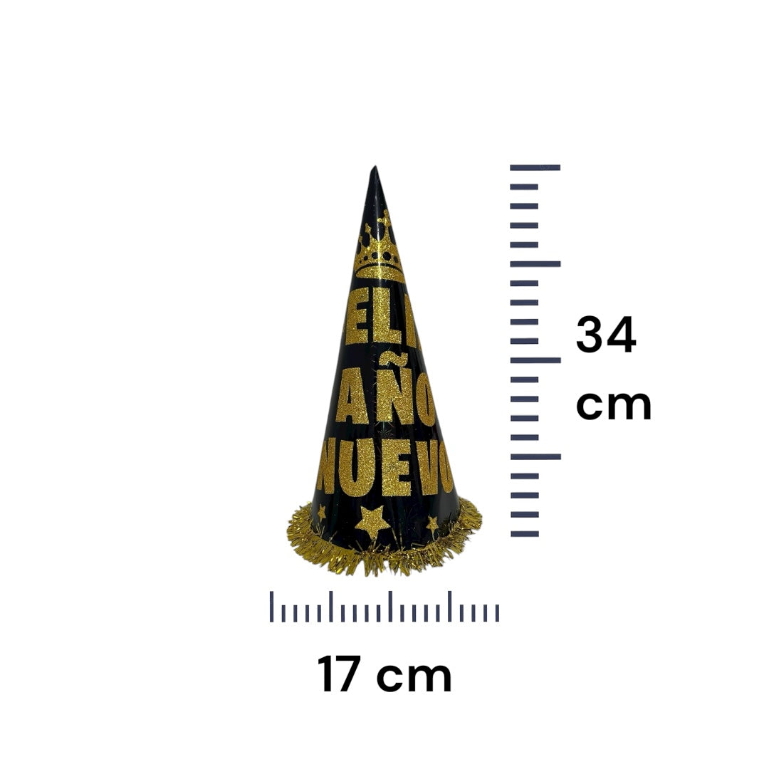 12 Gorro Cono Feliz Año Nuevo