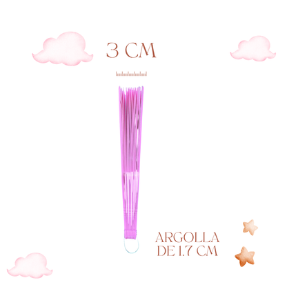 12 Abanico Rosa Plastico