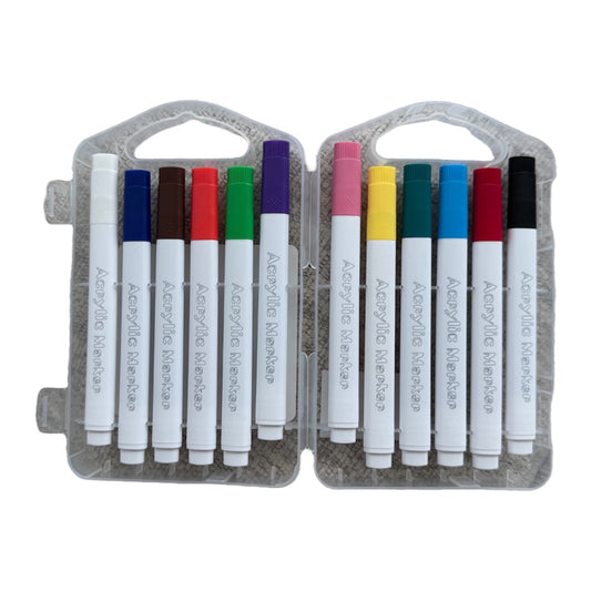 12 Plumon Acrilico Colores