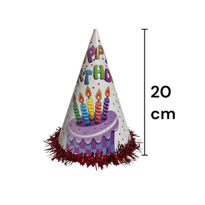12 Sombrero Cono Cumpleaños