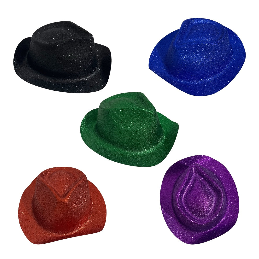12 Sombrero Vaquero Diamantina Plastico